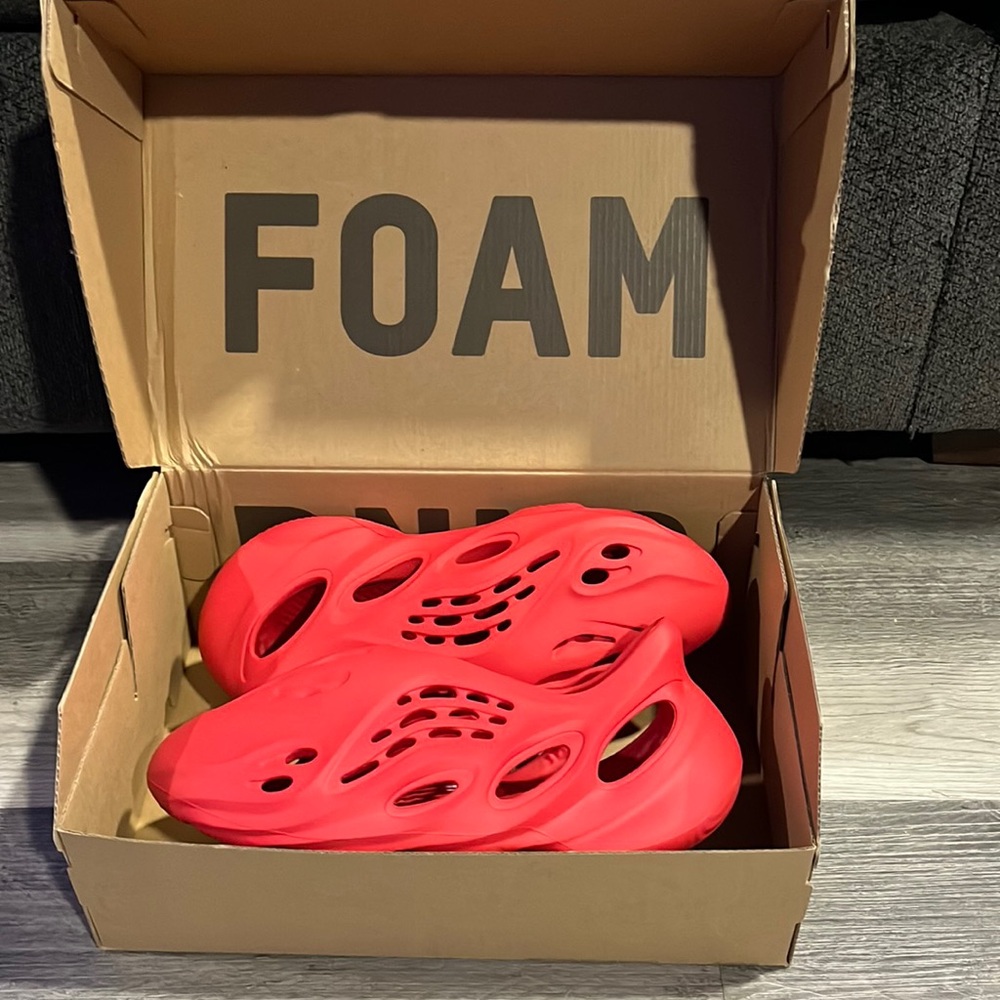 Red ￼ Yeezy’s ￼foam runners